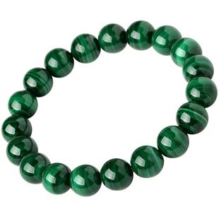 孔雀石手链女男东海水晶玉石玉髓玛瑙手串散珠子翡翠色孔雀石手串