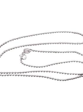 925纯银项链女圆珠素链链子无吊坠毛衣长款银珠珠链长翡翠银链银