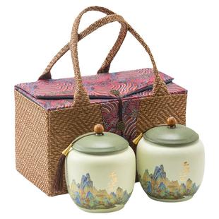 茶叶罐礼盒包装高档布包空盒通用版红绿茶白茶龙井茶密封罐空罐