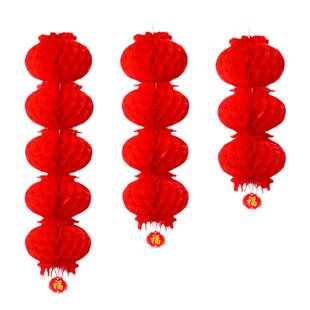 小灯笼挂饰一串小红灯笼春节场景布置结婚婚庆新年连串纸灯笼装饰