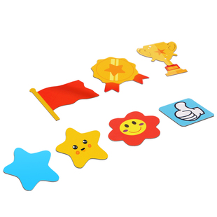 黑板磁力贴磁铁教具儿童奖励磁贴家用卡通贴片白板小星星红花笑脸冰箱贴幼儿园评比宝宝表扬片小组磁吸磁性