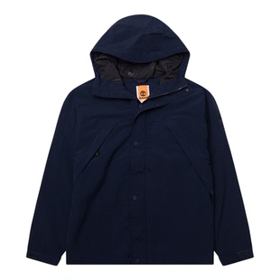 Timberland添柏岚户外冲锋衣男装露营外套防风夹克深蓝色运动服