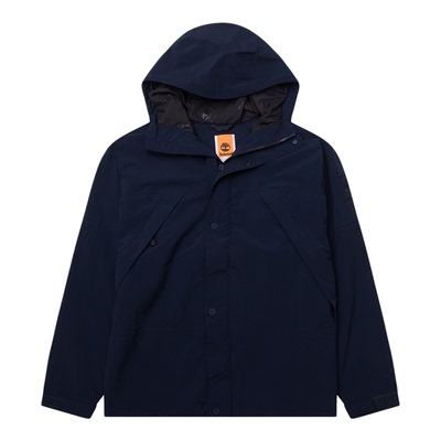 Timberland添柏岚户外冲锋衣男装露营外套防风夹克深蓝色运动服