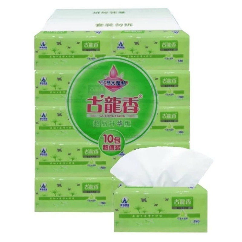 爱洁抽纸古龙香抽纸420张木浆家用抽纸 4层可湿水面巾纸 20包包邮