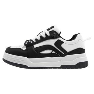 鮀品黑白板鞋女男款2026春季新款爆款原创休闲运动鞋厚底小白鞋子