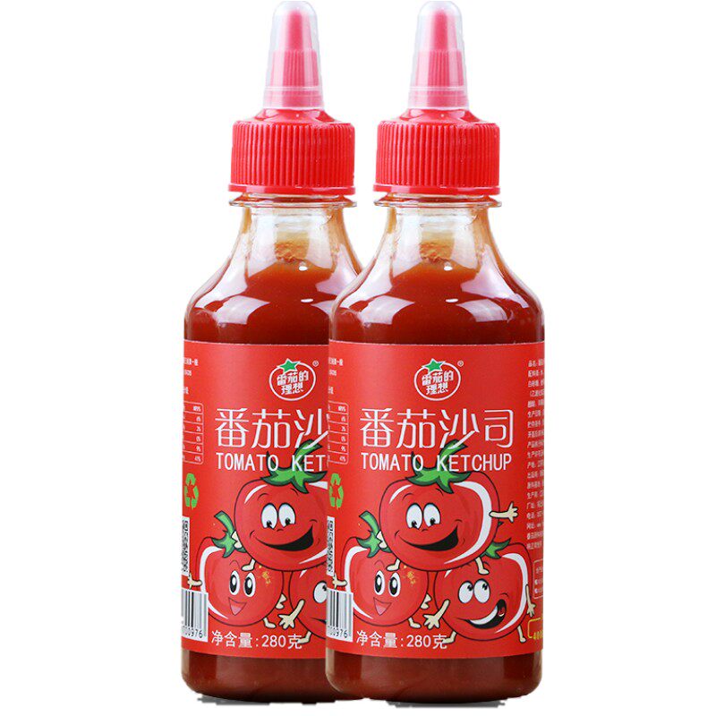 番茄的理想280g*3瓶番茄沙司手抓饼鸡米花寿司烘培薯条意大利面酱
