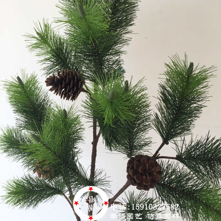 仿真松树枝 带果松针 长青树叶松柏叶 假松树工程装饰用叶
