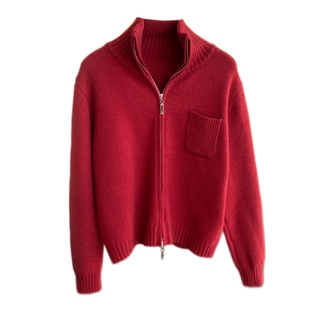 AMR UU◆慵懒时髦 可外穿高领毛衣开衫厚外套女上衣2025新款秋冬