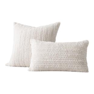 芬允【莫兰迪】系列仿狐狸毛抱枕客厅沙发高档别墅软装搭配腰靠枕