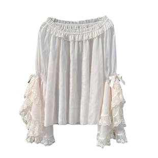 原创内搭lolita姬袖抹胸上衣洛丽塔春夏季蕾丝花边打底衬衫