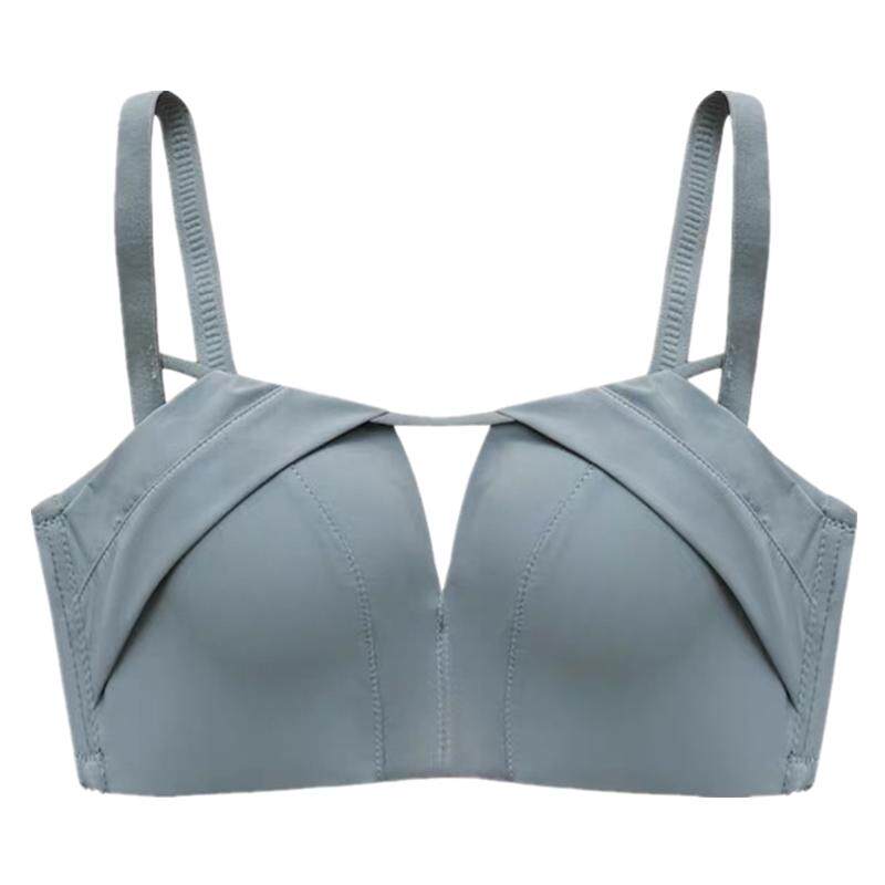 无痕白色内衣女小胸聚拢无钢圈薄款显胸小文胸罩套装收副乳防下垂
