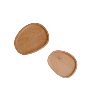 ins简约日式实木餐盘创意不规则椭圆点心水果盘桌面收纳摆拍道具