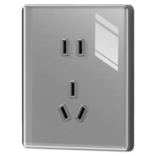 奥克斯钢化玻璃开关插座家用一开二开双控开关面板二位双联单2开