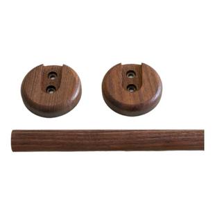 黑胡桃实木衣柜挂衣杆免打孔定制柜内木质衣橱内衣架杆挂杆子横杆