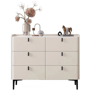 全实木五斗柜意式现代简约客厅卧室床尾储物六九斗收纳柜靠墙皮质