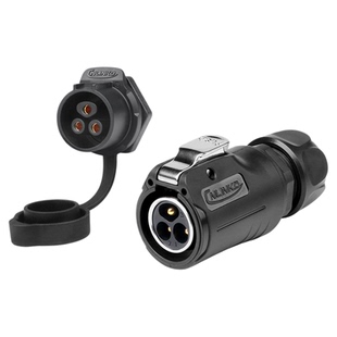 凌科LP20二代防水航空插头插座2~14芯LED屏单孔后螺母锁紧连接器