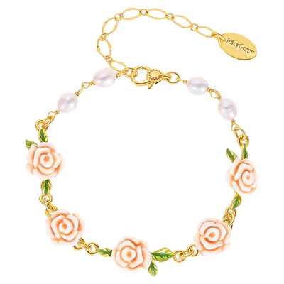 Juicy Grape香槟玫瑰原创轻奢设计感高级仙气满花朵珍珠手链手串