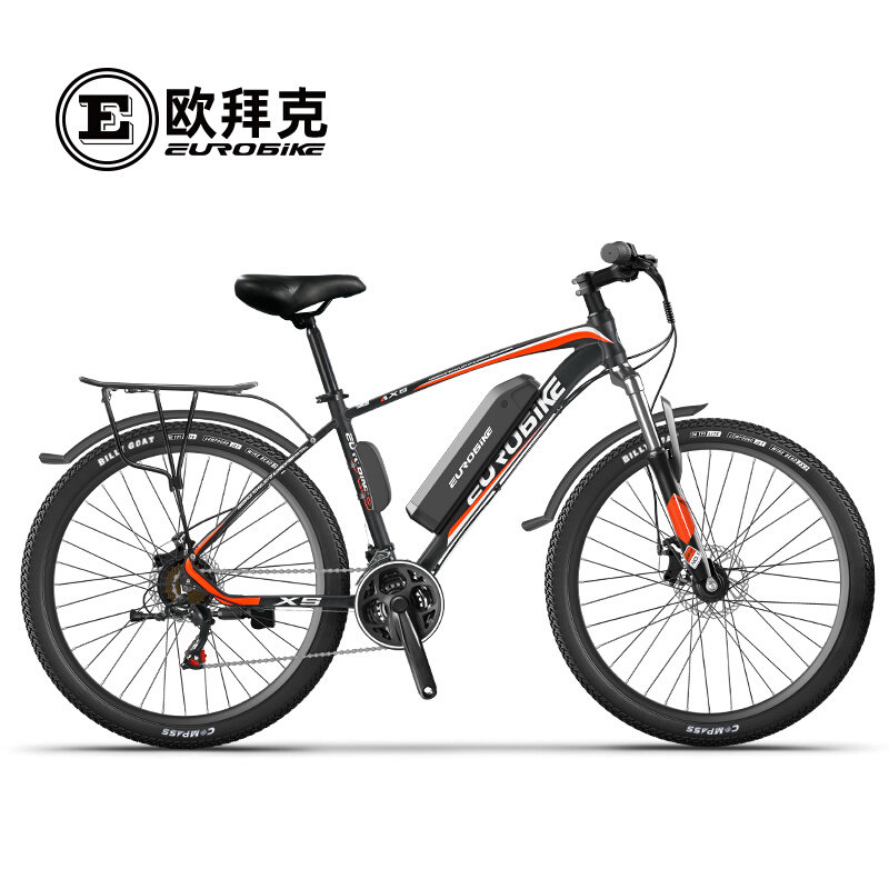 欧拜克26寸铝合金锂电电动自行车21速碟刹越野双碟刹电动山地车