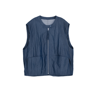 经典直筒马甲3S女装2025秋藏肉显瘦花苞设计洋气复古风上衣女