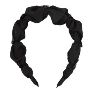 阿吉豆AJIDOU灵动可爱水晶蝴蝶结织物发箍不伤头发增高颅顶防滑女