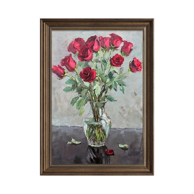 梵高入户玄关沙发背景墙花卉名画