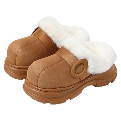 棉拖鞋女款2025新款厚底增高棉拖