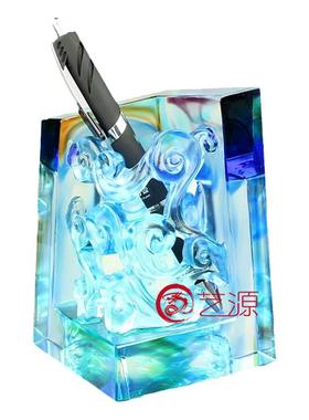 琉璃商务笔筒朋友同事风刻字摆件