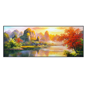 新中式风客厅纯手绘油画高端定制