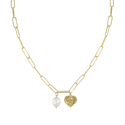 欧美天然爱心粗链条巴洛克珍珠