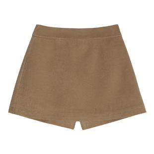 MULVAN 毛呢半身裙裤女秋冬新款高腰防走光休闲百搭A字短裙