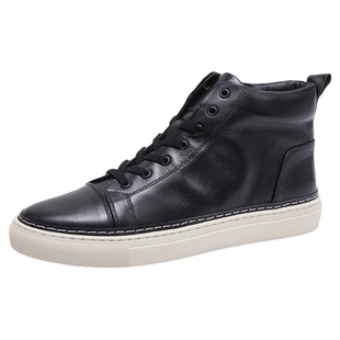 冬季欧洲站高帮男鞋加绒潮牌真皮马丁靴男板鞋潮流中帮休闲鞋皮鞋