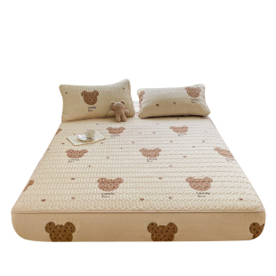 全棉床笠单件夹棉加厚席梦思保护套床垫套1.8m纯棉床罩防滑全包