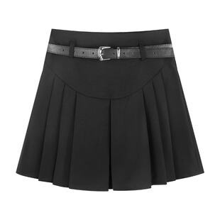 高腰a字裙大码百褶裙短裙女夏季2025新款百搭风胖mm西装裙半身裙