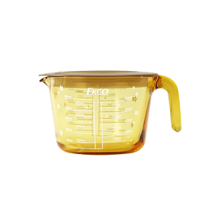 美国康宁玻璃杯刻度带手把冰镇冷冻饮料水杯柠檬果汁冻柠茶沙冰杯