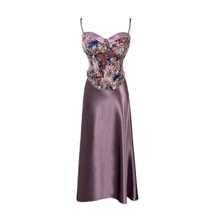 Babes【塞纳河畔】大码法式气质温柔重工提花胸衣缎面半身裙套装