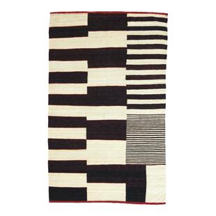 nanimarquina纯手工彩色黑白条纹设计复古家居客厅卧室地毯块毯