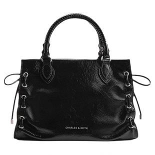CHARLES&KEITH26秋新品CK2-30782918小号褶皱绑带手提斜挎托特包