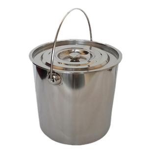 不锈钢提桶提水带盖圆桶加厚手提桶商用拎水桶幼儿园不锈钢桶带盖