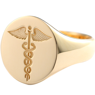 商神赫尔墨斯双蛇之翼权杖18K黄金戒指足金铂金商人双子座守护神
