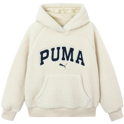 PUMA彪马童装儿童加绒卫衣男童女童羊羔绒连帽卫衣御寒保暖外套