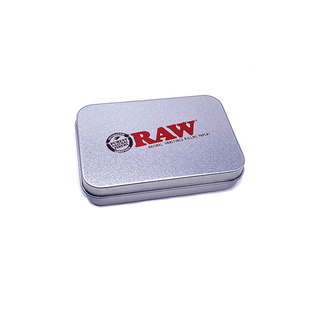 RAW金属烟盒超薄手卷配件收纳盒便携随身磨砂铁烟盒银色高端精品