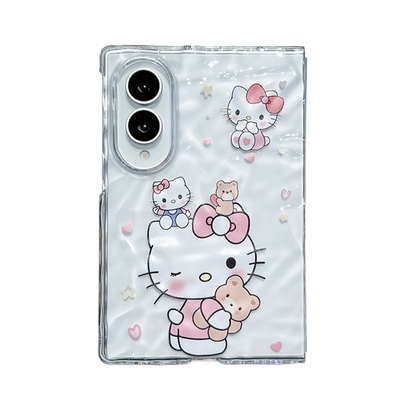 可爱卡通蝴蝶结猫咪适用三星Galaxy Z Fold8手机壳新款Z Fold7透明壳Z Fold8Ultra折叠屏硬壳防摔全包保护套