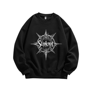摇滚复古Slipknot活结乐队印花纯棉圆领卫衣服男装长袖T恤秋宽松