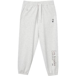 杰克琼斯男装NBA联名款冬季新款湖人队篮球字母裤子休闲卫裤男裤