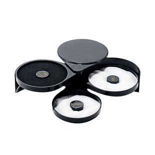 鸡尾酒盐边盒 酒吧调酒师用具黑色三层酒杯沾边盒 调味盒糖边盒