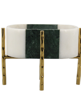 大理石金属创意台面花盆软装饰品