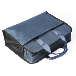 公文包商务帆布文件袋加宽加厚大容量手提文件包宣传资料袋带网兜