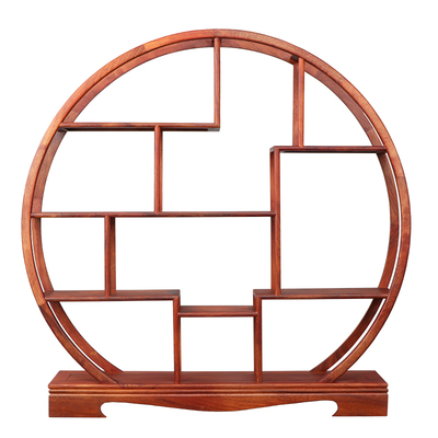 花梨博古架圆形多宝阁茶壶架