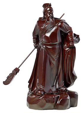 知府黑檀木雕关公摆件