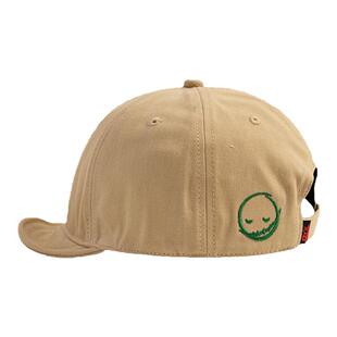 DABOE日系笑脸刺绣短檐软顶帽子男女四季鸭舌帽户外透气棒球帽